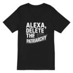 Delete the Patriarchy V-Neck Black Tee - Image 4