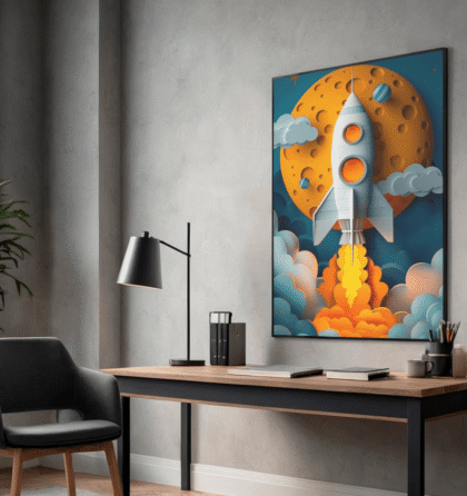 To the Moon But Not Back Wall Art